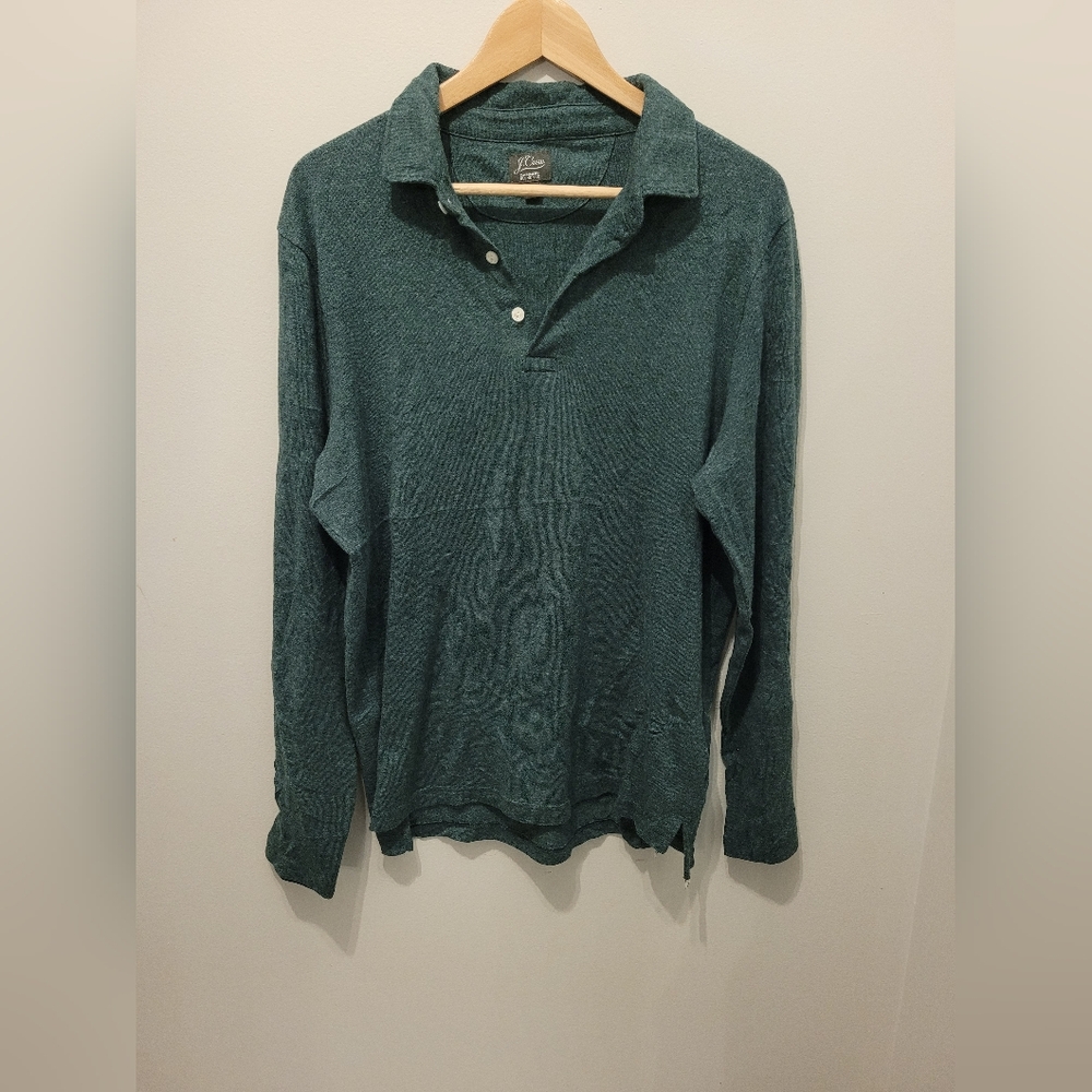J.Crew Cashmere Blend Tee, Medium, Forest Green *flaw*